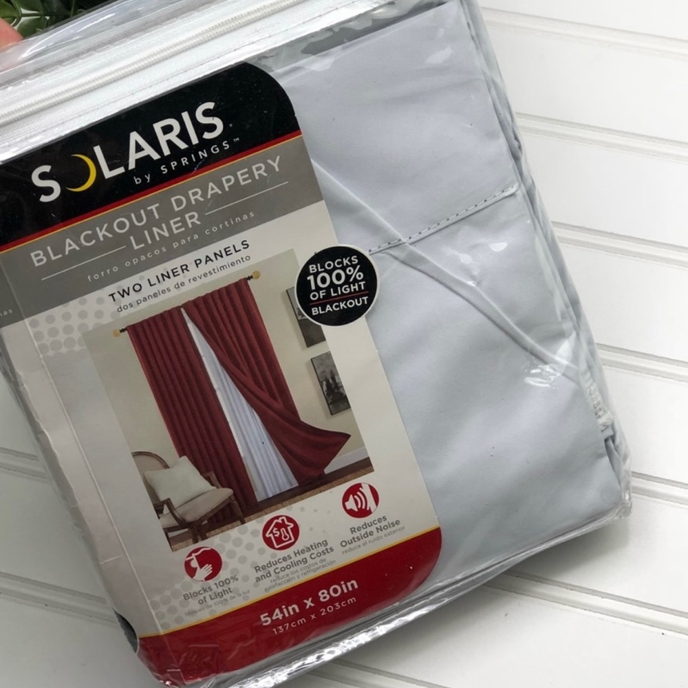 Solaris White Blackout Drapery Liner 2 pack 54x
80 inches - Picture 3 of 4